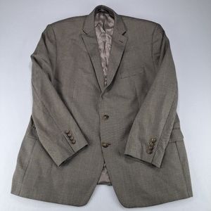 Lauren Ralph Lauren Men's 48R Blazer Single Vented Houndstooth Brown Blue Stripe